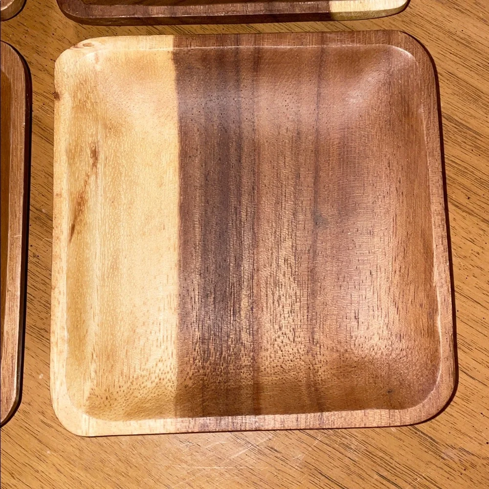4 Crate&Barrel 5.75” appetizer wood plates